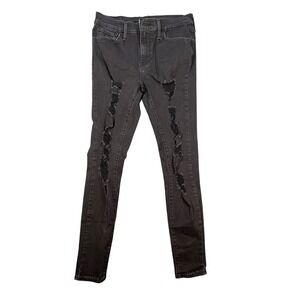 Levi's Black 720 High Rise Super Skinny Distressed Ripped Jeans Womens 28 x 30